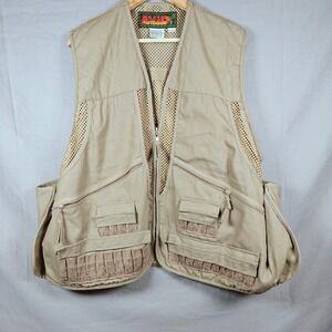 AVD Outdoor Mens Tan Mesh Lined Utility Vest Hunting Fishing Photography large